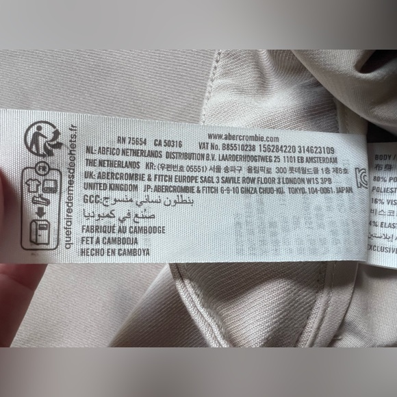 Abercrombie & Fitch Light Taupe Sloane Tailored Wide Leg Pant - 28/6 Short - Picture 10 of 11